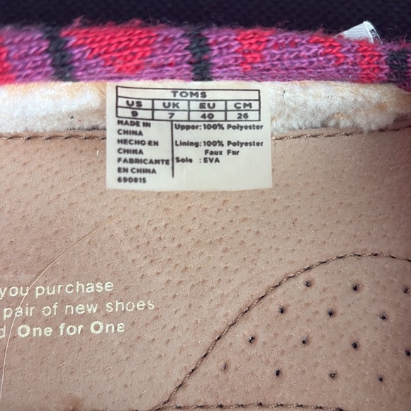 Toms Fleece Lined Womens Shoes - Picture 3 of 5